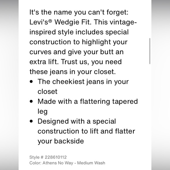 Levi’s wedgie jean - Picture 2 of 7